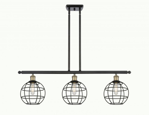 Lake Placid - 3 Light - 36 inch - Black Antique Brass - Stem Hung - Island Light (3442|516-3I-BAB-CE-8-BK)