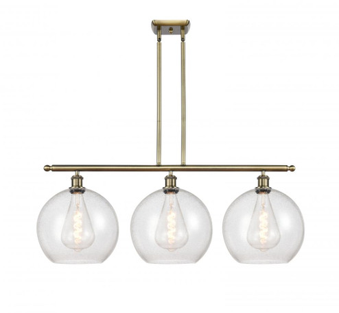 Athens - 3 Light - 38 inch - Antique Brass - Stem Hung - Island Light (3442|516-3I-AB-G124-12)