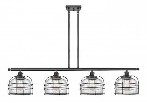 Bell Cage - 4 Light - 48 inch - Matte Black - Stem Hung - Island Light (3442|916-4I-BK-G72-CE-LED)