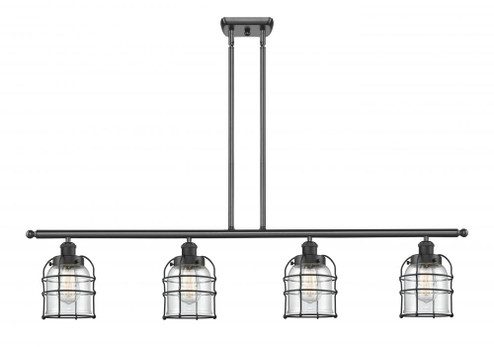 Bell Cage - 4 Light - 48 inch - Matte Black - Stem Hung - Island Light (3442|916-4I-BK-G52-CE-LED)
