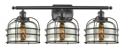 Bell Cage - 3 Light - 26 inch - Matte Black - Bath Vanity Light (3442|916-3W-BK-G78-CE-LED)