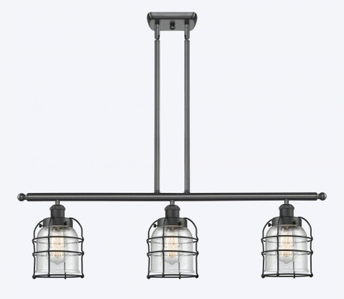 Bell Cage - 3 Light - 36 inch - Matte Black - Stem Hung - Island Light (3442|916-3I-BK-G54-CE-LED)