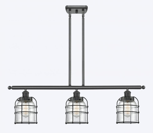 Bell Cage - 3 Light - 36 inch - Matte Black - Stem Hung - Island Light (3442|916-3I-BK-G52-CE-LED)