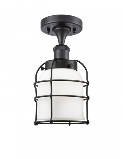 Bell Cage - 1 Light - 5 inch - Matte Black - Semi-Flush Mount (3442|916-1C-BK-G51-CE-LED)