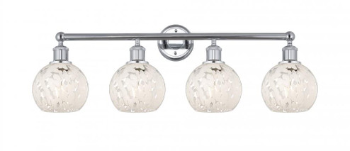 White Mouchette - 4 Light - 33 inch - Polished Chrome - Bath Vanity Light (3442|616-4W-PC-G1216-6WM)