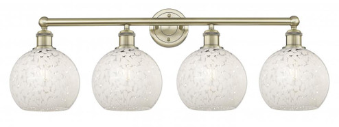 White Mouchette - 4 Light - 35 inch - Antique Brass - Bath Vanity Light (3442|616-4W-AB-G1216-8WM)