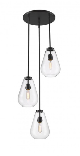 3 Light Chandelier (276|488P8-3R-MB)