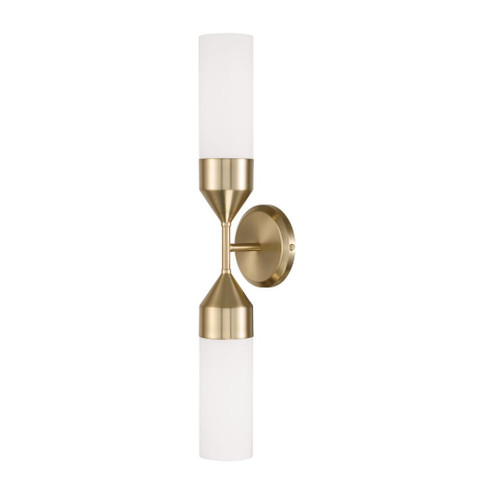 2-Light Cylindrical Sconce in Matte Brass with Soft White Glass (42|652421MA)