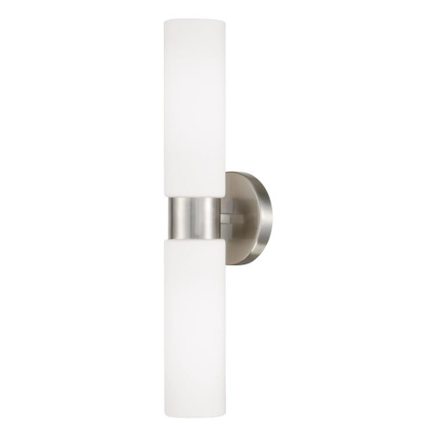 2-Light Dual Linear Sconce Bath Bar in Brushed Nickel with Soft White Glass (42|652621BN)