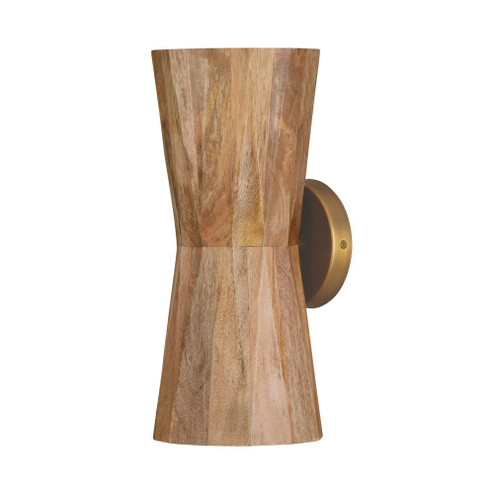 2-Light Sconce in Hand-distressed Patinaed Brass and Handcrafted Mango Wood (42|651021LW)