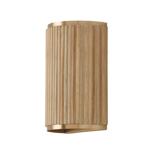 2-Light Sconce in Matte Brass and Handcrafted Mango Wood in White Wash (42|650721WS)