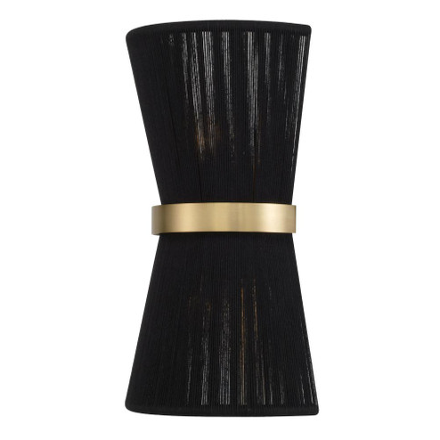 2-Light Sconce in Hand wrapped Black Rope String and Hand-Distressed Patinaed Brass (42|641221KP)