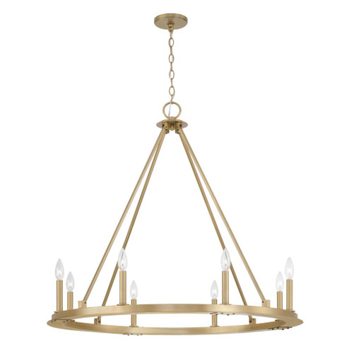 8-Light Wagon Wheel Chandelier in Aged Brass (42|4918AD)