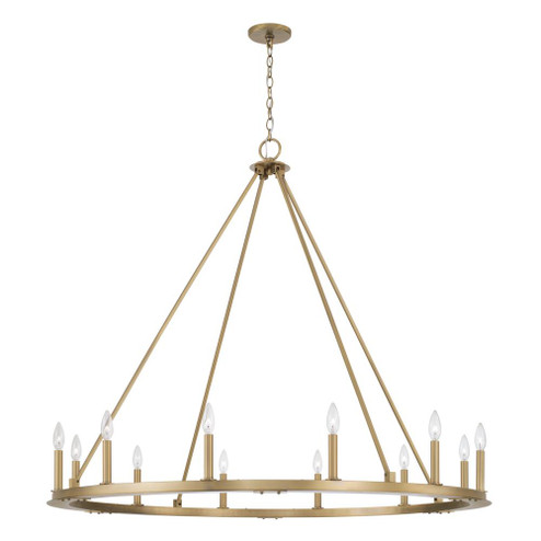 12-Light Wagon Wheel Chandelier in Aged Brass (42|4912AD)