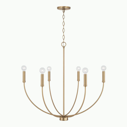 6-Light Chandelier in Aged Brass (42|452161AD)