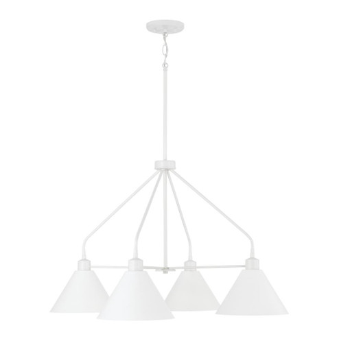 4-Light Modern Metal Chandelier in White (42|451341WE)