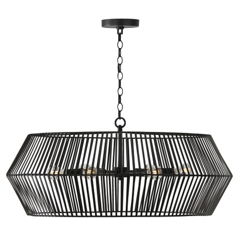 6-Light Angular Metal Chandelier in Matte Black (42|430361MB)