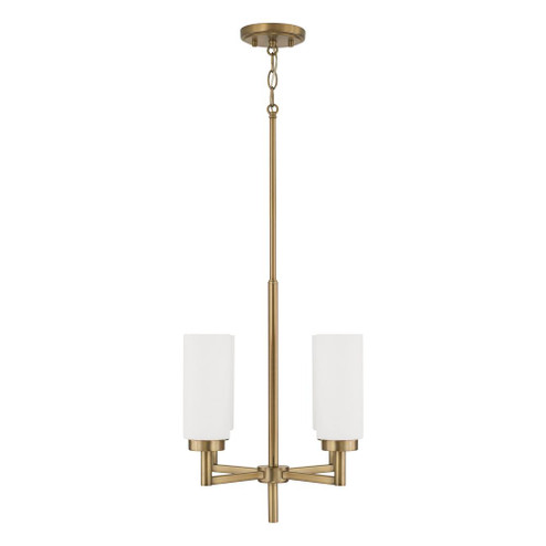 4-Light Cylindrical Chandelier Pendant in Aged Brass with Faux Alabaster Glass (42|351741AD)