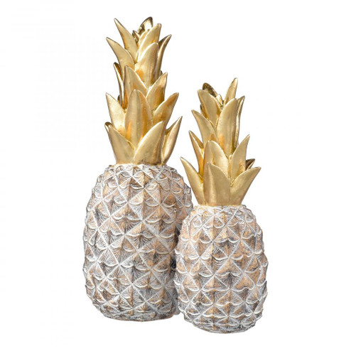 Big Island Pineapple - Set of 2 Gold (91|S0037-11314/S2)