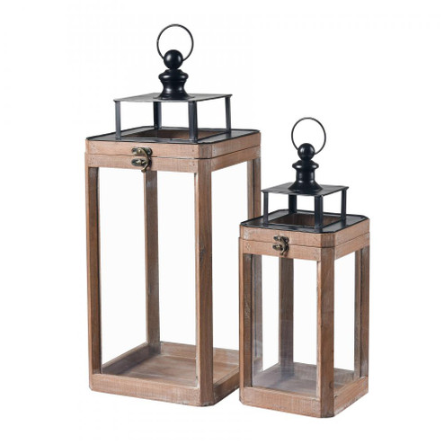 Dowd Lantern - Set of 2 Brown (91|S0037-11304/S2)