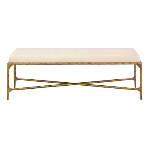 Seville Long Bench - Brass with Bone Velvet (91|H0805-10870)