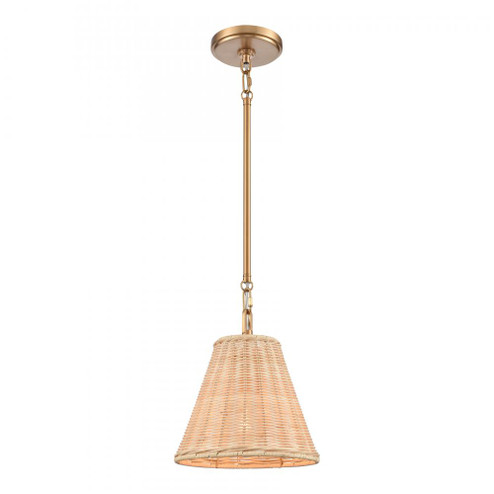 Rydell 9'' Wide 1-Light Mini Pendant - Brushed Gold and Rattan (91|EC89755/1)