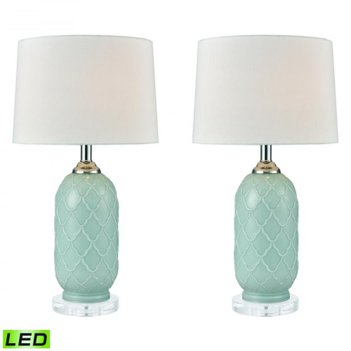 La Joliette 24'' High 2-Light Table Lamp - Set of 2 Pale Blue - Includes LED Bulbs (91|77099/S2-LED)