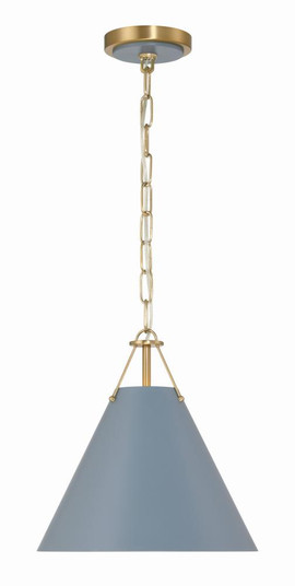 Xavier 1 Light Vibrant Gold + Blue Mini Pendant (205|XAV-B8301-VG-BL)