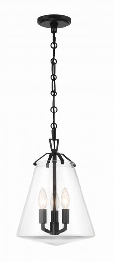 Voss 3 Light Matte Black Mini Chandelier (205|VSS-7004-MK)