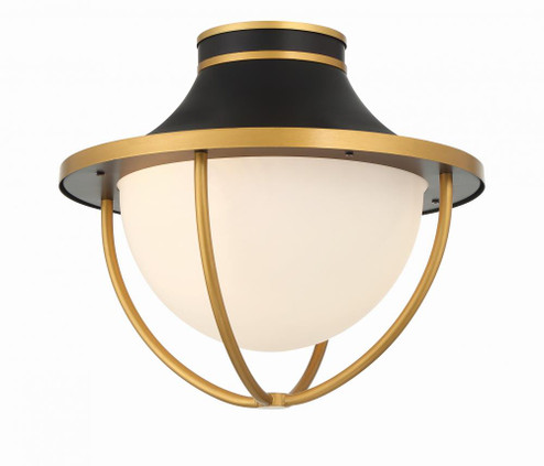 Atlas 2 Light Matte Black + Textured Gold Outdoor Semi Flush Mount (205|ATL-700-MK-TG)