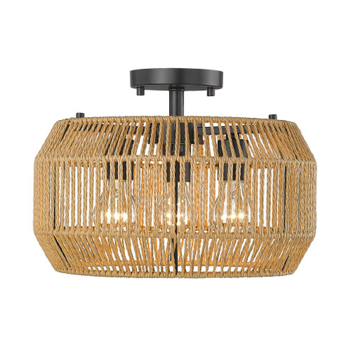 Golden Lighting Marlee 3-light Semi-Flush Mount in Matte Black (36|6076-SF BLK-NR)