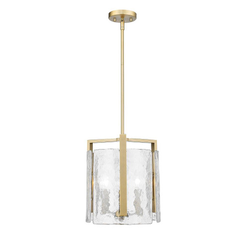 Aenon 3-Light Pendant in Brushed Champagne Bronze with Hammered Water Glass Shade (36|3164-3P BCB-HWG)