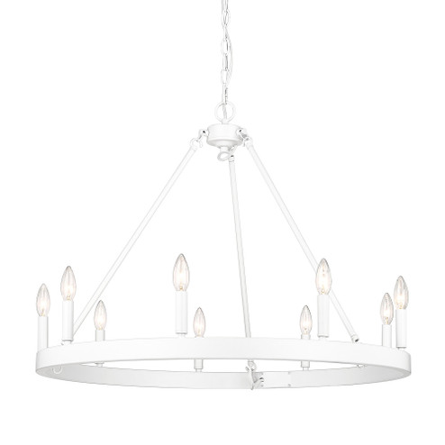 Golden Lighting Alastair 9-light Chandelier in Matte White (36|1017-9 WHT)