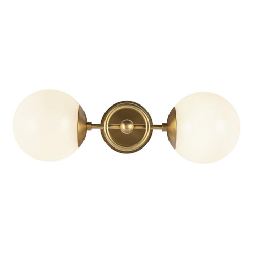 Fiore 18-in Brushed Gold/Glossy Opal Glass 2 Lights Damp-Rated Wall/Vanity Light (7713|WV407618BGGO)