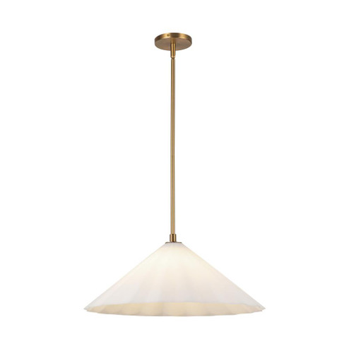Serena 20-in Aged Brass/Opal Glass 1 Light Pendant (7713|PD451820AGOP)
