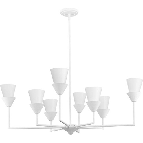 Pinellas Collection 14.37 in. Eight-Light White Plaster Contemporary Chandelier (149|P400373-197)