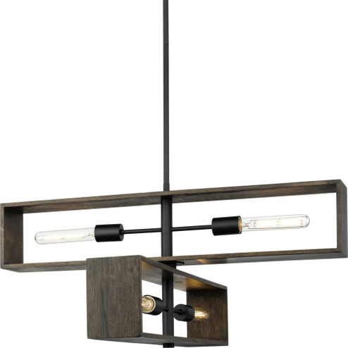 Boundary Collection Four-Light Matte Black Roasted Chicory Modern Chandelier (149|P400370-31M)
