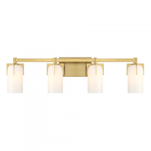 Caldwell 4-Light Bathroom Vanity Light in Warm Brass (128|8-4128-4-322)