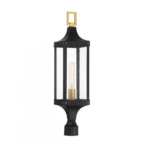 Glendale 1-Light Outdoor Post Lantern in Matte Black and Weathered Brushed Brass (128|5-278-144)