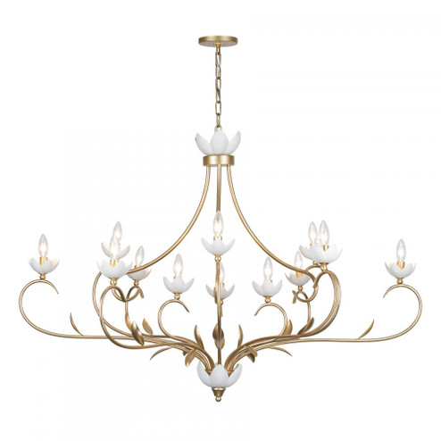 Muse 12-Light Chandelier in French Gold and White Cashmere by Breegan Jane (128|1-5186-12-59)