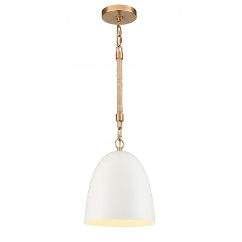 Downington 8.75'' Wide 1-Light Mini Pendant - Brushed Brass with Matte White (91|47811/1)