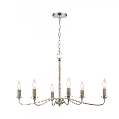 Abaca 32'' Wide 6-Light Chandelier - Polished Nickel (91|32482/6)