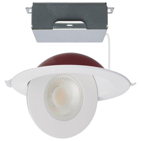 15 Watt LED; Fire Rated; 6 Inch Direct Wire Directional Downlight; Round Shape; White Finish; CCT (27|S11881)