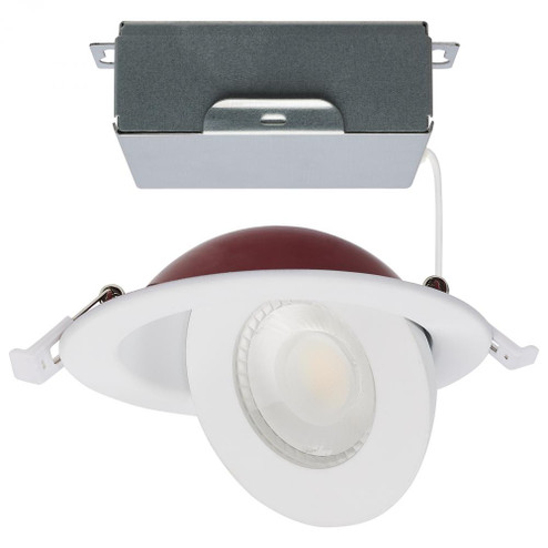 9 Watt LED; Fire Rated; 4 Inch Direct Wire Directional Downlight; Round Shape; White Finish; CCT (27|S11880)