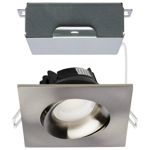 12 Watt LED Direct Wire Downlight; Gimbaled; 3.5 Inch; CCT Selectable; Square; Remote Driver; (27|S11629R1)