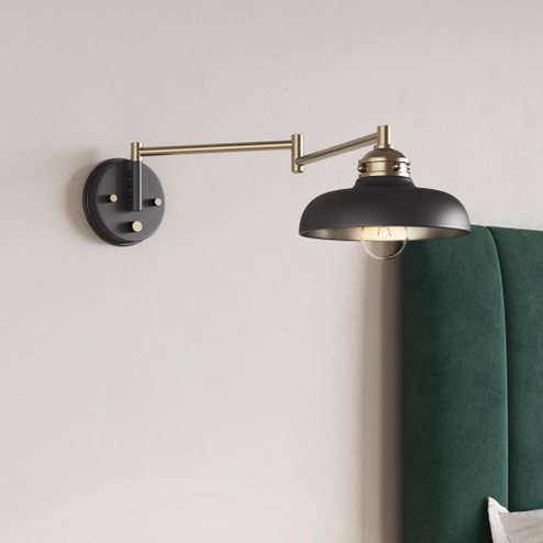 Ellison 1-Light Swing Arm Sconce Light Matte Black/Vintage Brass (670|15001-MB/VB)