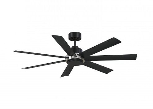 Pendry 56 inch Indoor/Outdoor Smart Ceiling Fan - Black with Brushed Nickel Accent and Black Blades (90|FPD6865BLBN)
