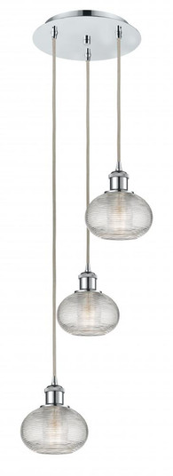 Ithaca - 3 Light - 13 inch - Polished Chrome - Cord hung - Multi Pendant (3442|113B-3P-PC-G555-6CL)