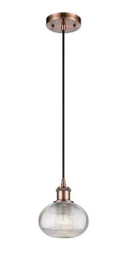 Ithaca - 1 Light - 6 inch - Antique Copper - Cord hung - Mini Pendant (3442|516-1P-AC-G555-6CL)