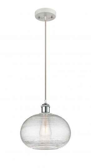 Ithaca - 1 Light - 10 inch - White Polished Chrome - Cord hung - Mini Pendant (3442|516-1P-WPC-G555-10CL)